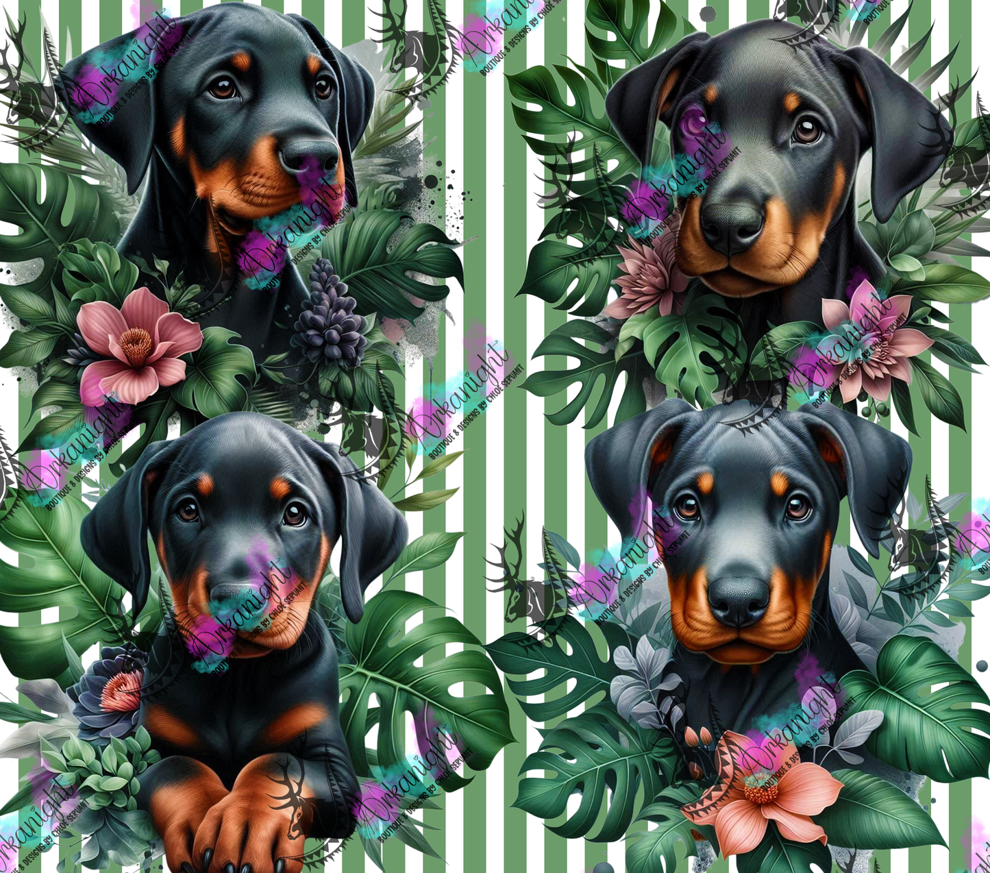 Numérique - Collection Monstera & Chiot 2025 - Doberman - Natural ears