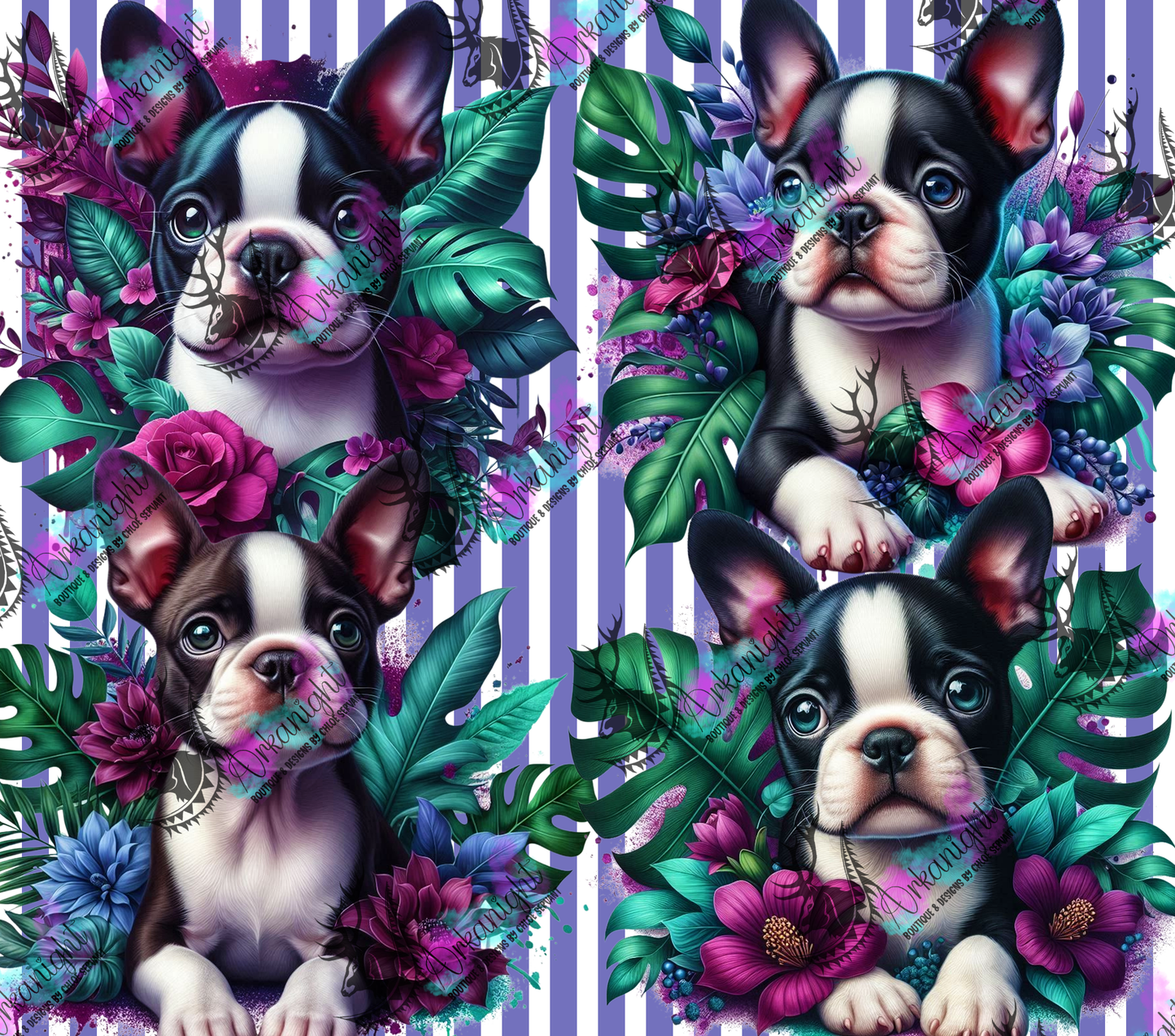 Numérique - Collection Monstera & Chiot 2025 - Boston Terrier