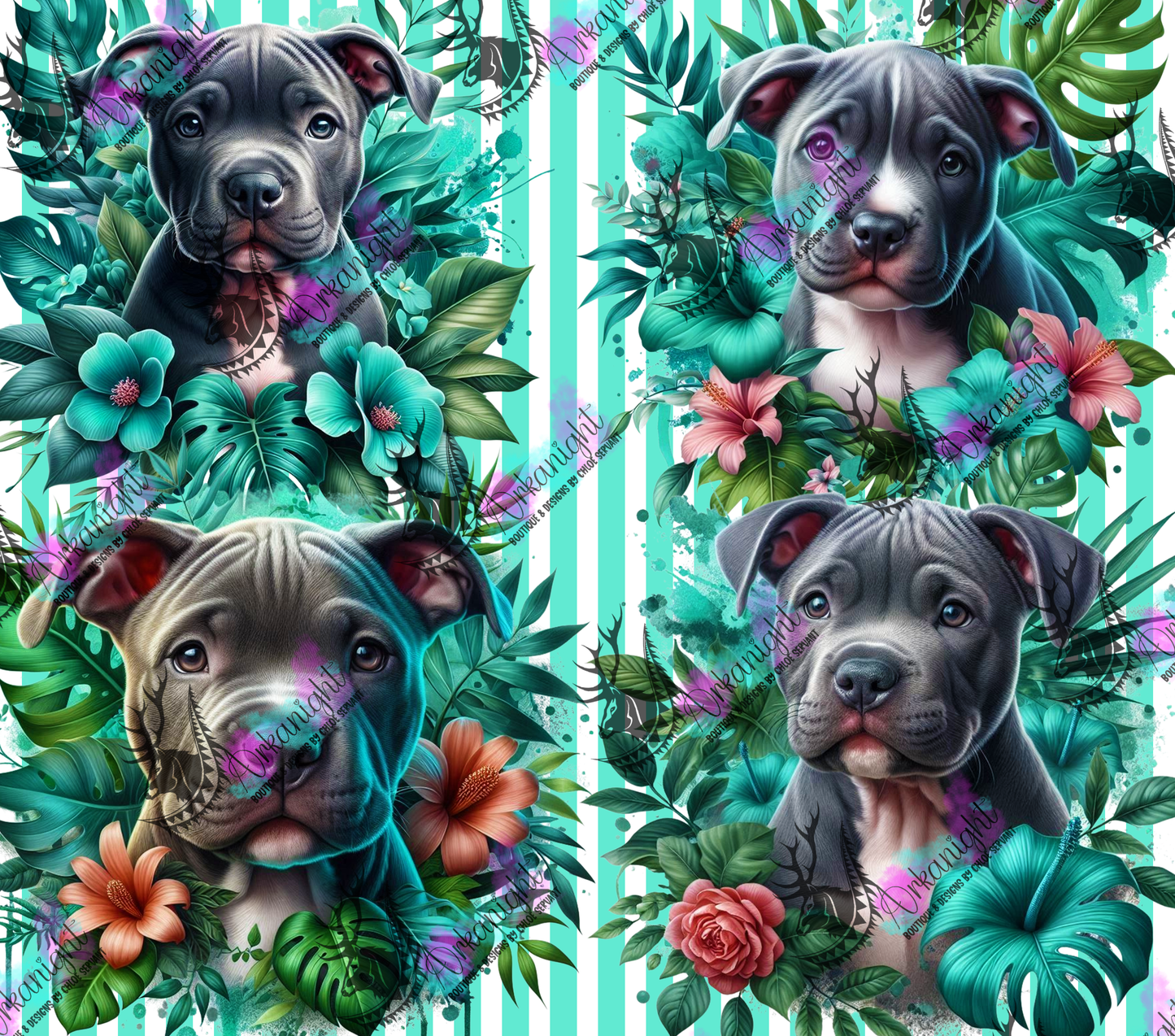 Numérique - Collection Monstera & Chiot 2025 - Pitbull