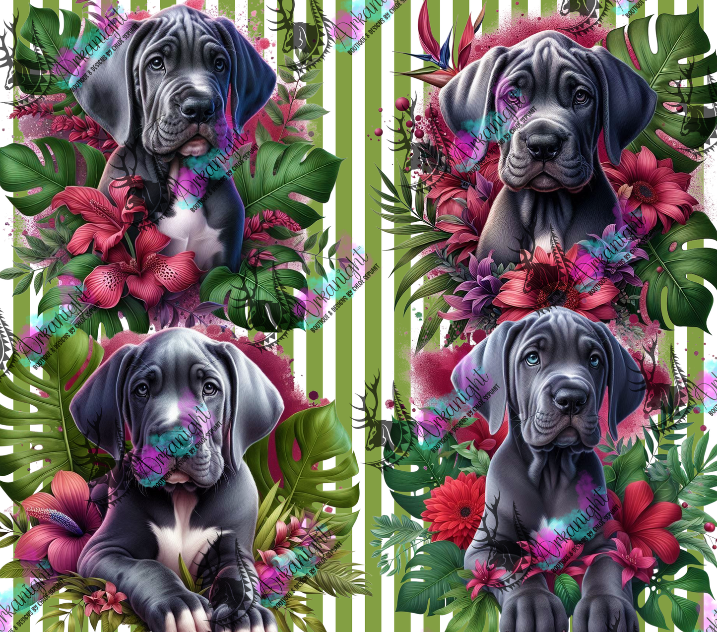 Numérique - Collection Monstera & Chiot 2025 - Great Dane- Blue/Grey