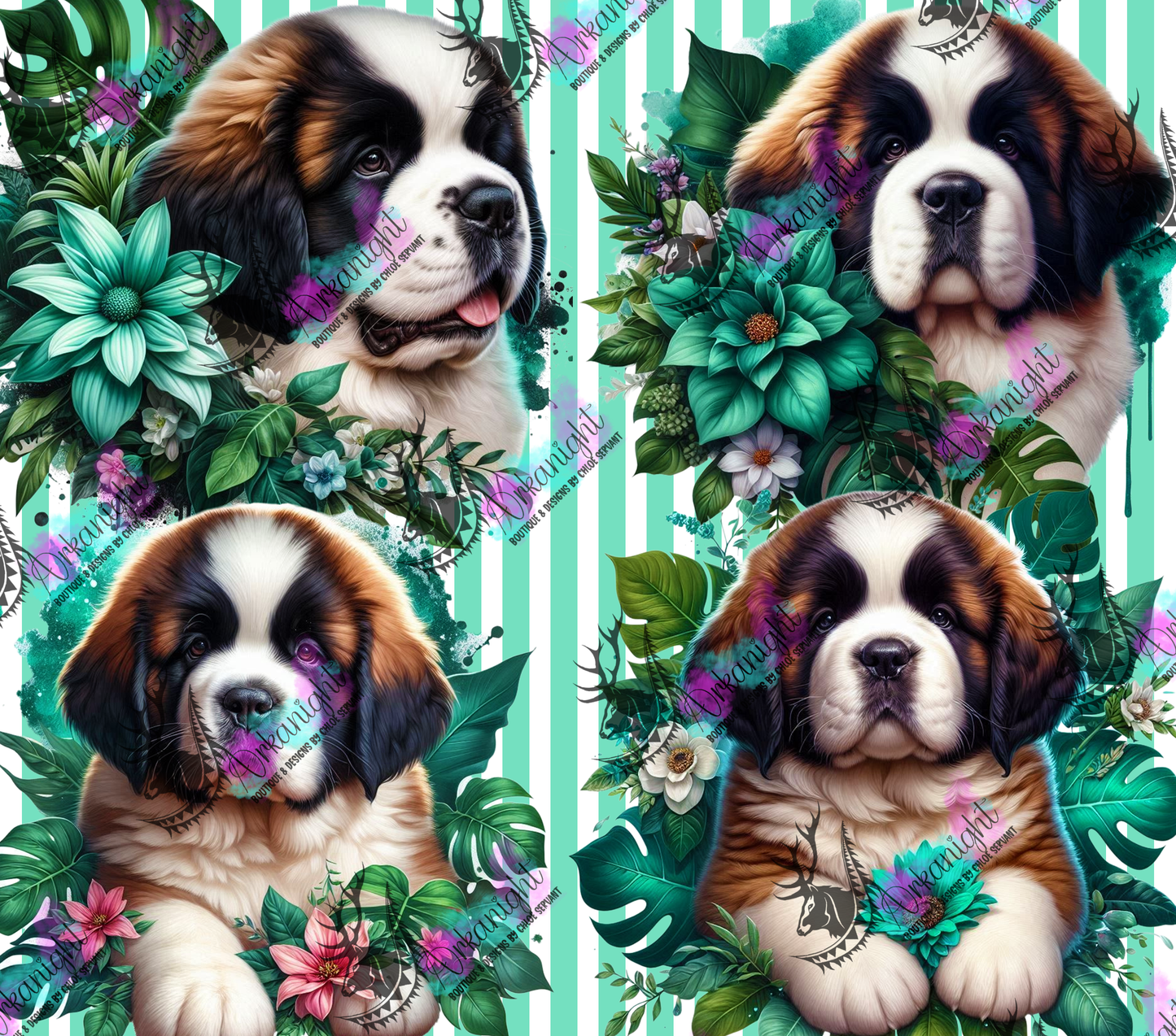 Numérique - Collection Monstera & Chiot 2025 - Saint-Bernard