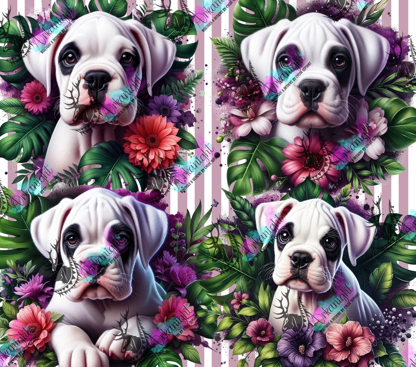 Numérique - Collection Monstera & Chiot 2025 - Boxer Blanc