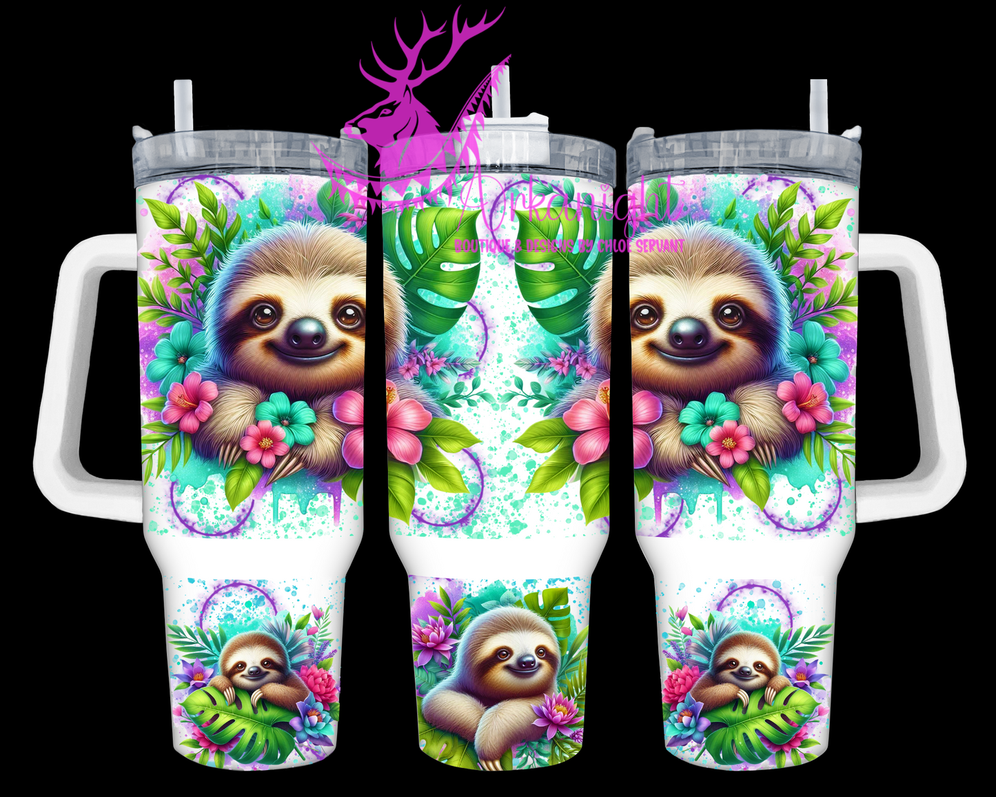Numérique 40 oz - Collection Monstera & Animals - Paresseux