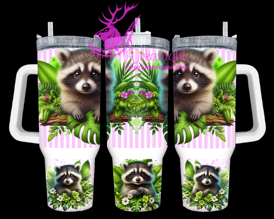 Gourde 40 oz sur commande - Collection Monstera & Animals - Raton