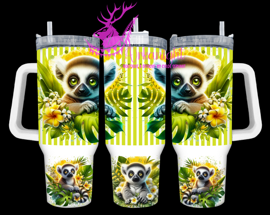 Gourde 40 oz sur commande - Collection Monstera & Animals - Lemur