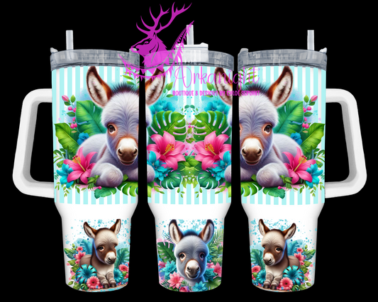 Gourde 40 oz sur commande - Collection Monstera & Animals - Âne