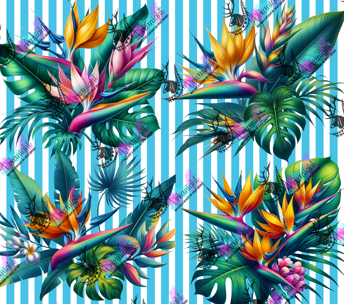 Numérique - Collection Monstera & Fleurs - Oiseaux du Paradis