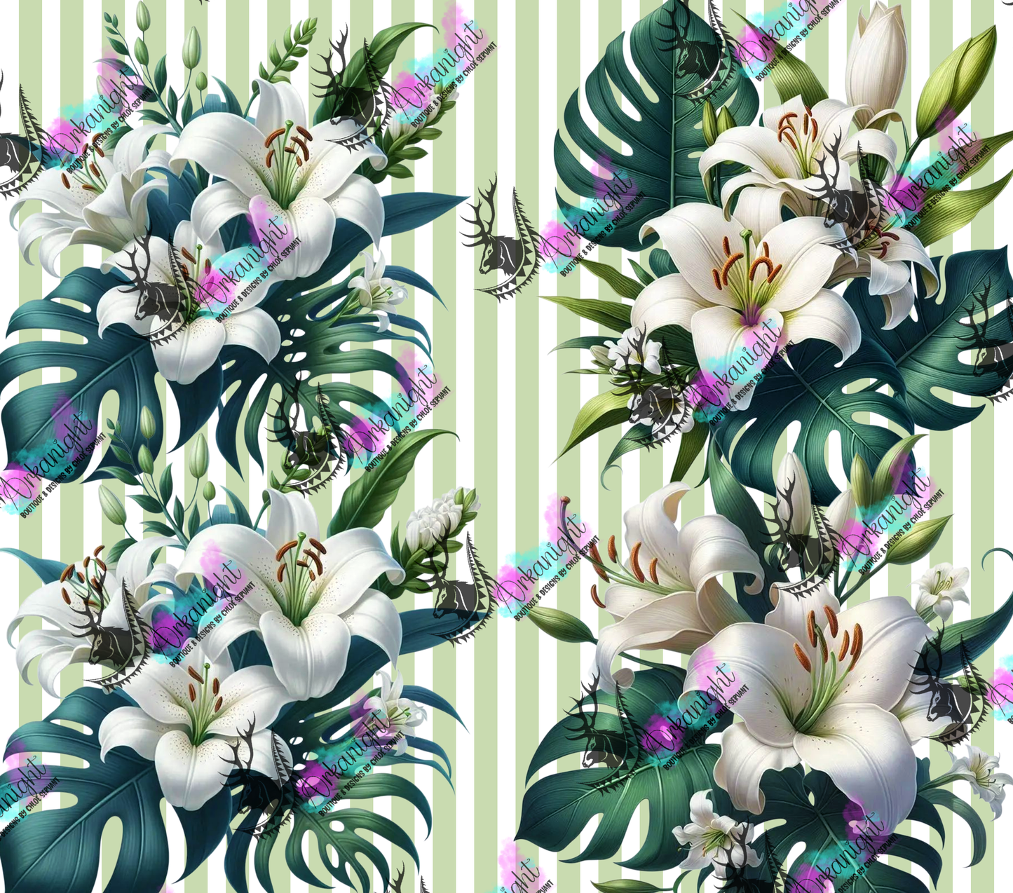 Numérique - Collection Monstera & Fleurs - Lys Blanche