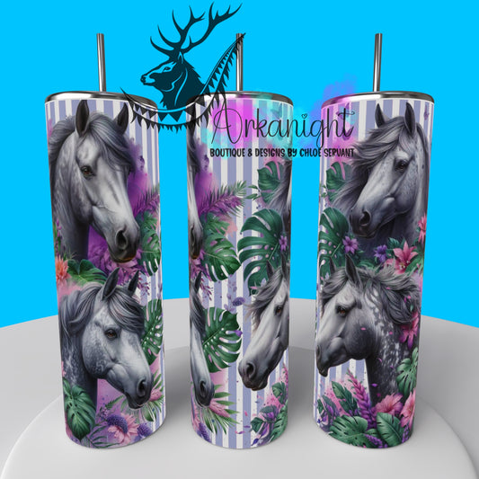 Gourde sur commande - Collection Monstera & Animals- Grey Horses