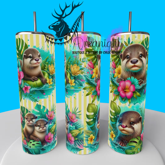 Numérique - Collection Monstera & Animals - Couple de loutres- 02