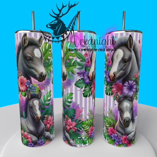 Gourde sur commande - Collection Monstera & Animals - Poulain Gris