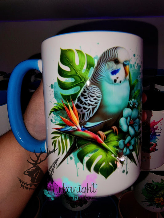 Tasse en céramique sur commande - Monstera & Animals - Peruche Bleue