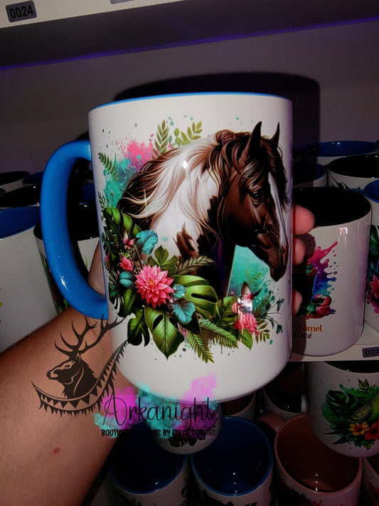 Tasse en céramique sur commande - Monstera & Paint Horse