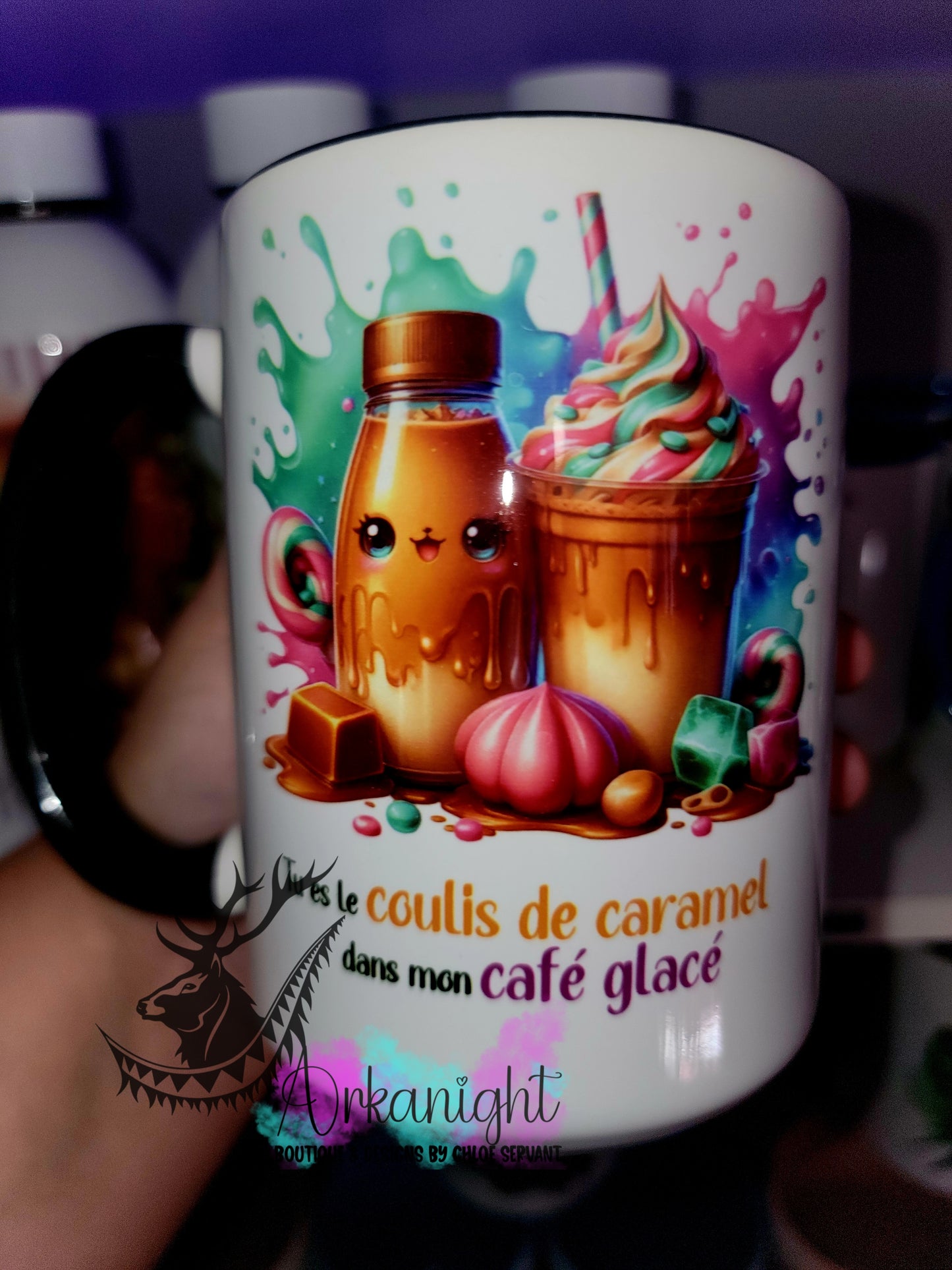 Tasse en céramique sur commande - Caramel de mon café glacé