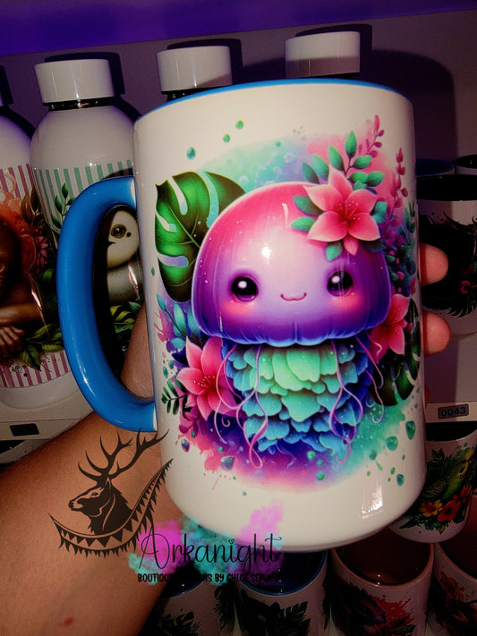 Tasse en céramique sur commande - Monstera & Animals- Méduse