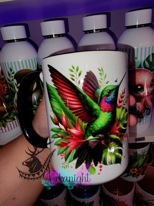 Tasse en céramique sur commande - Monstera & Animals- Colibris