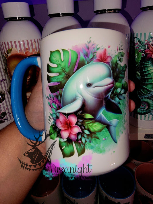 Tasse en céramique sur commande - Monstera & Animals - Beluga