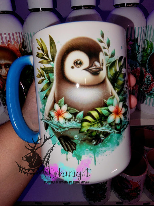 Tasse en céramique sur commande - Monstera & Animals - Pingouin