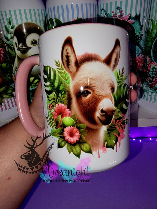 Tasse en céramique sur commande - Monstera & Animals - Âne- 2.0