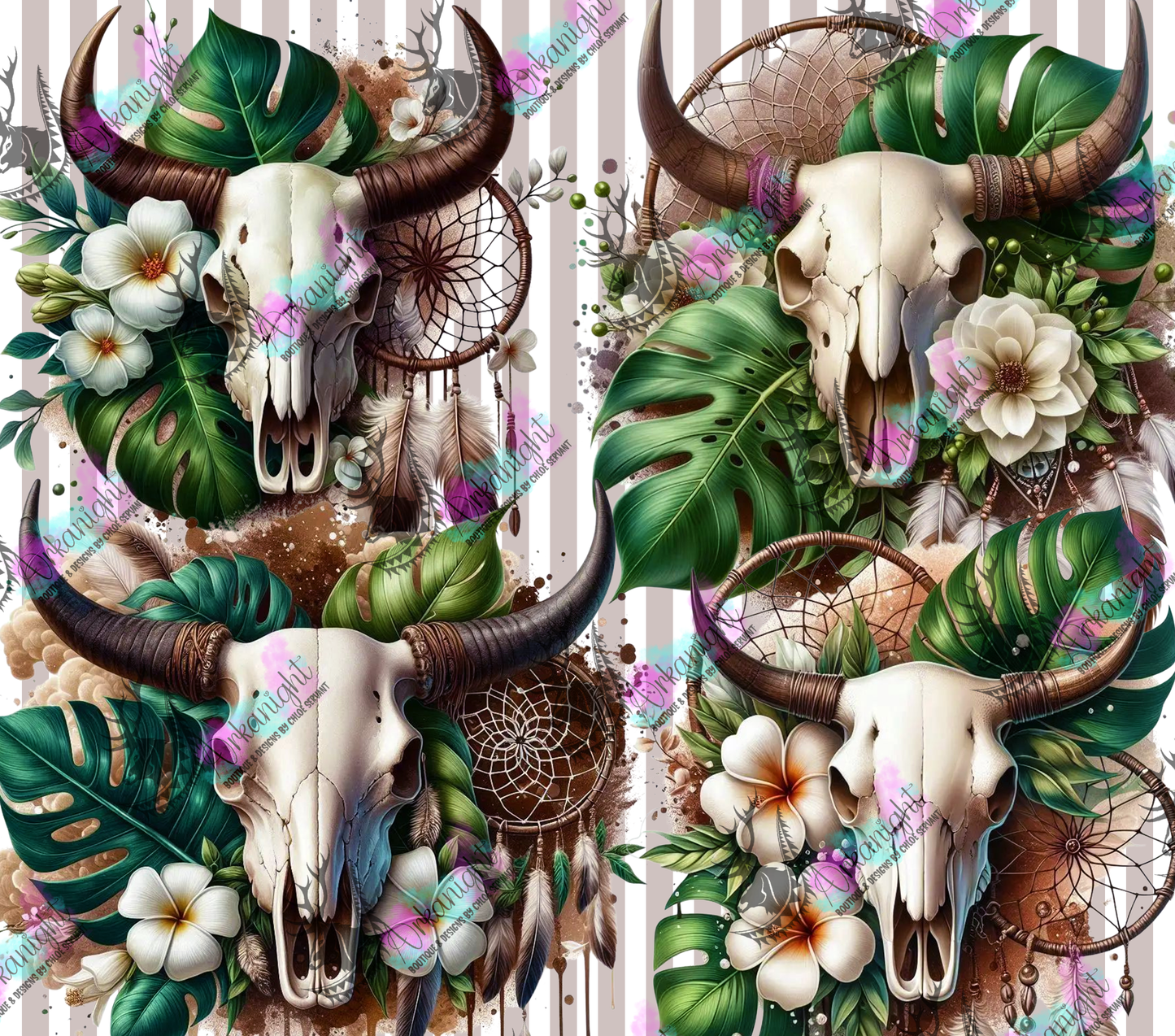 Numérique - Collection Monstera & Animals - Brown & Nude Bramabull