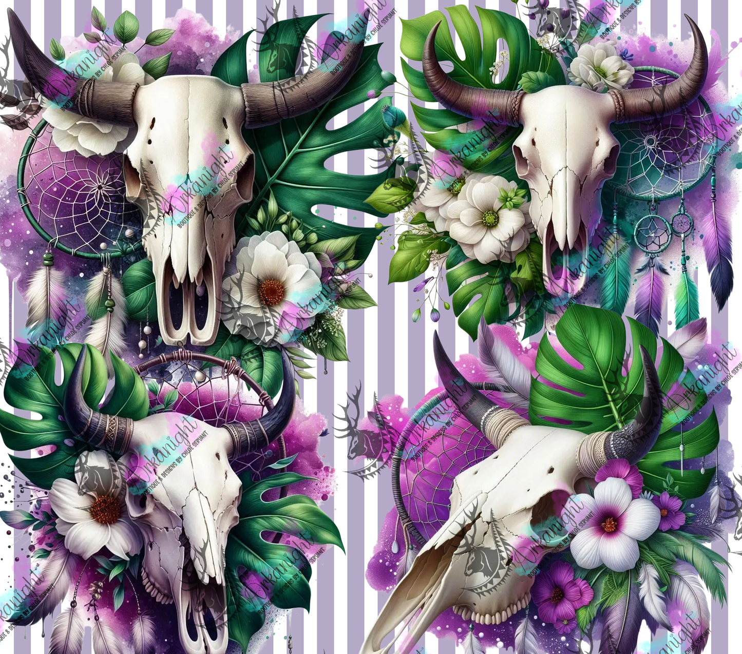 Numérique - Collection Monstera & Animals - Bramabull Mauve