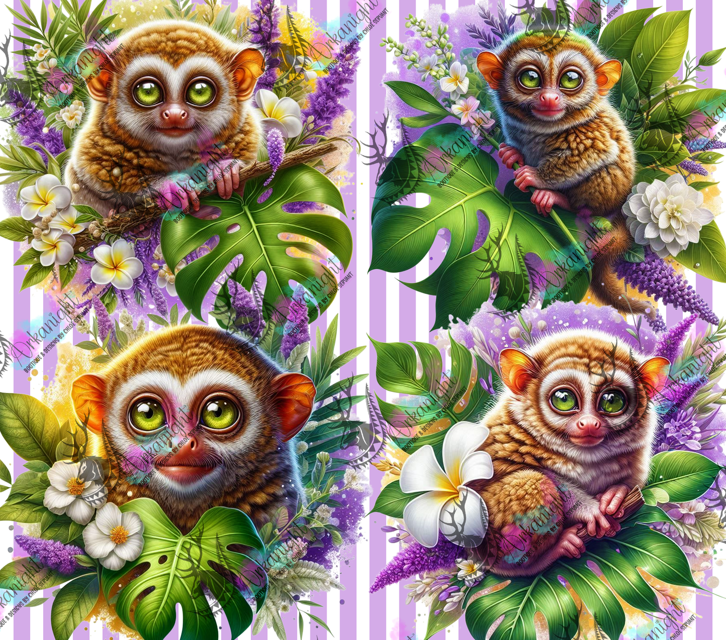 Numérique - Collection Monstera & Animals - Singe Tarsier