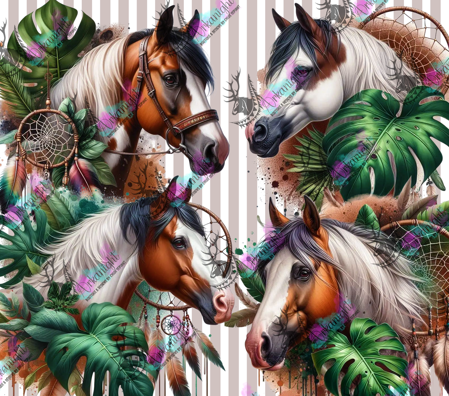Numérique - Collection Monstera & Animals - Paint Horse Brown