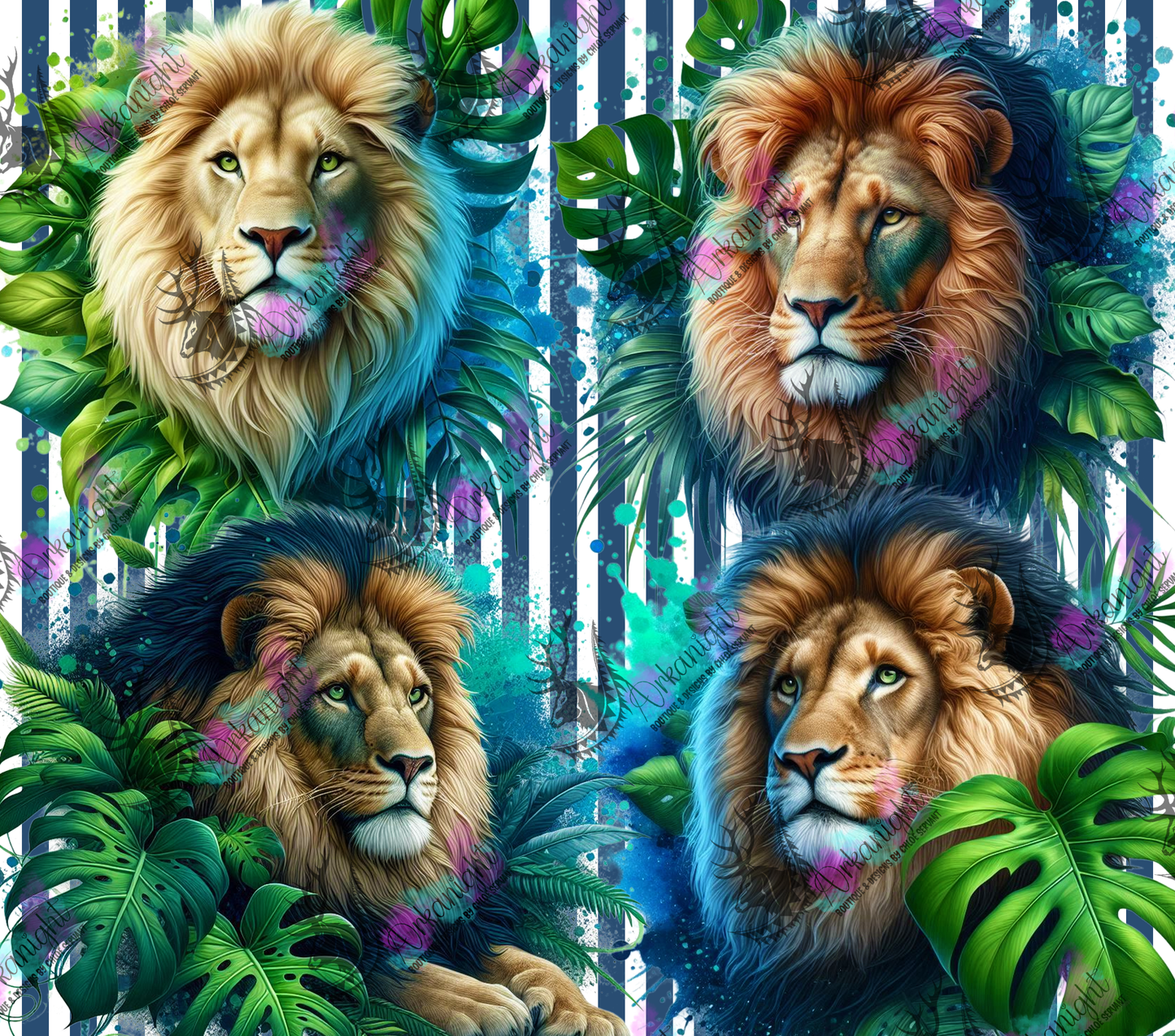 Numérique - Collection Monstera & Animals - Lion 2.0