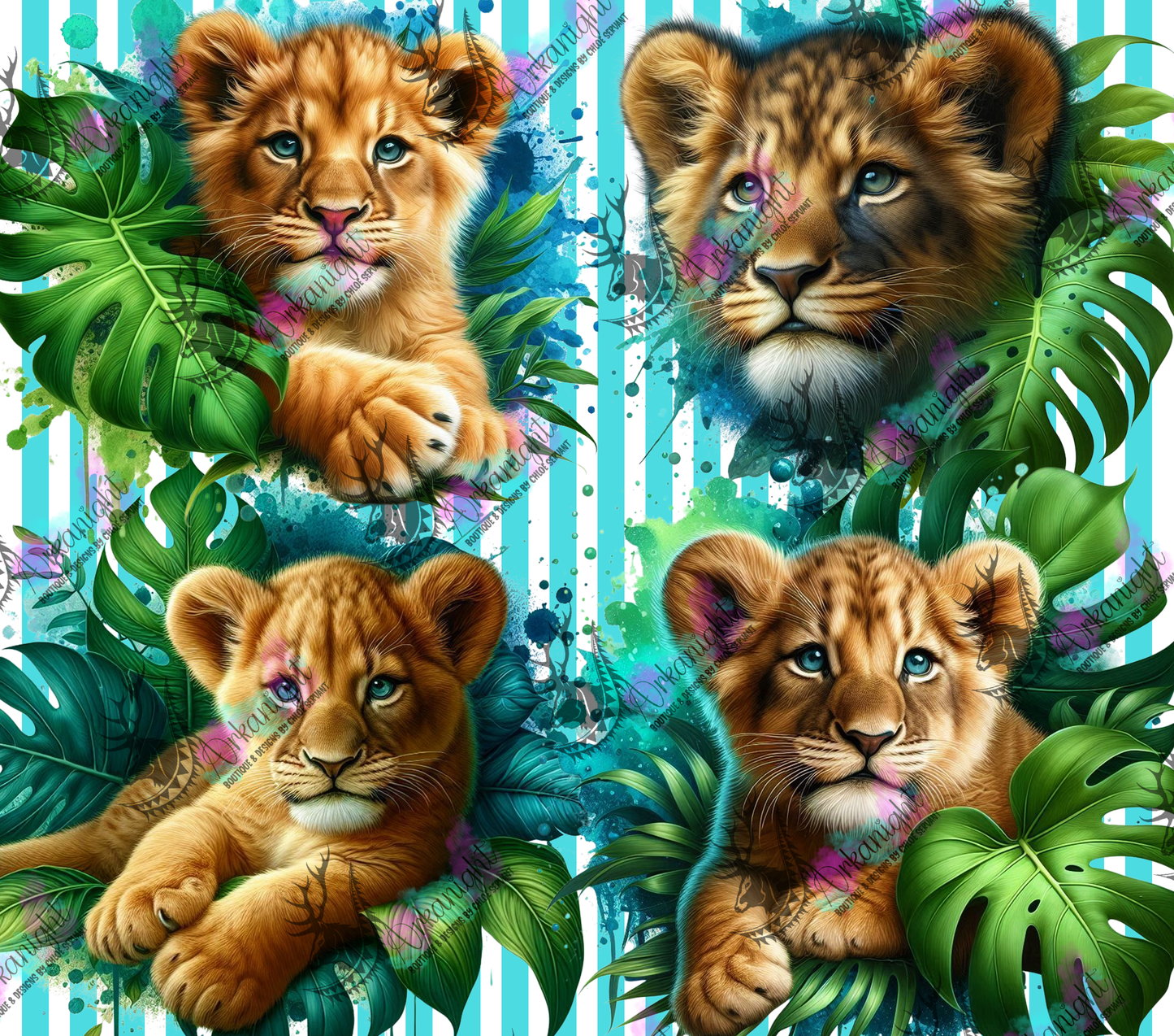 Numérique - Collection Monstera & Animals - Bébé Lion 2.0