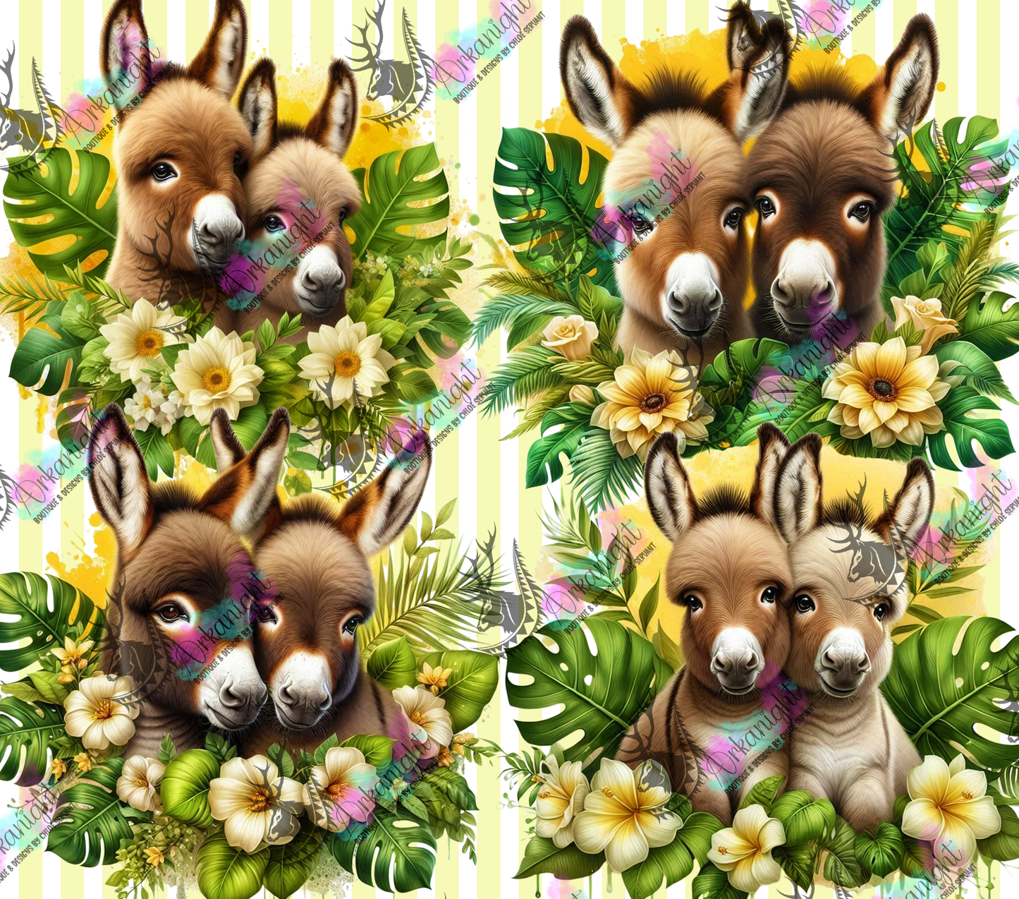 Numérique - Collection Monstera & Animals - Donkey - Yellow