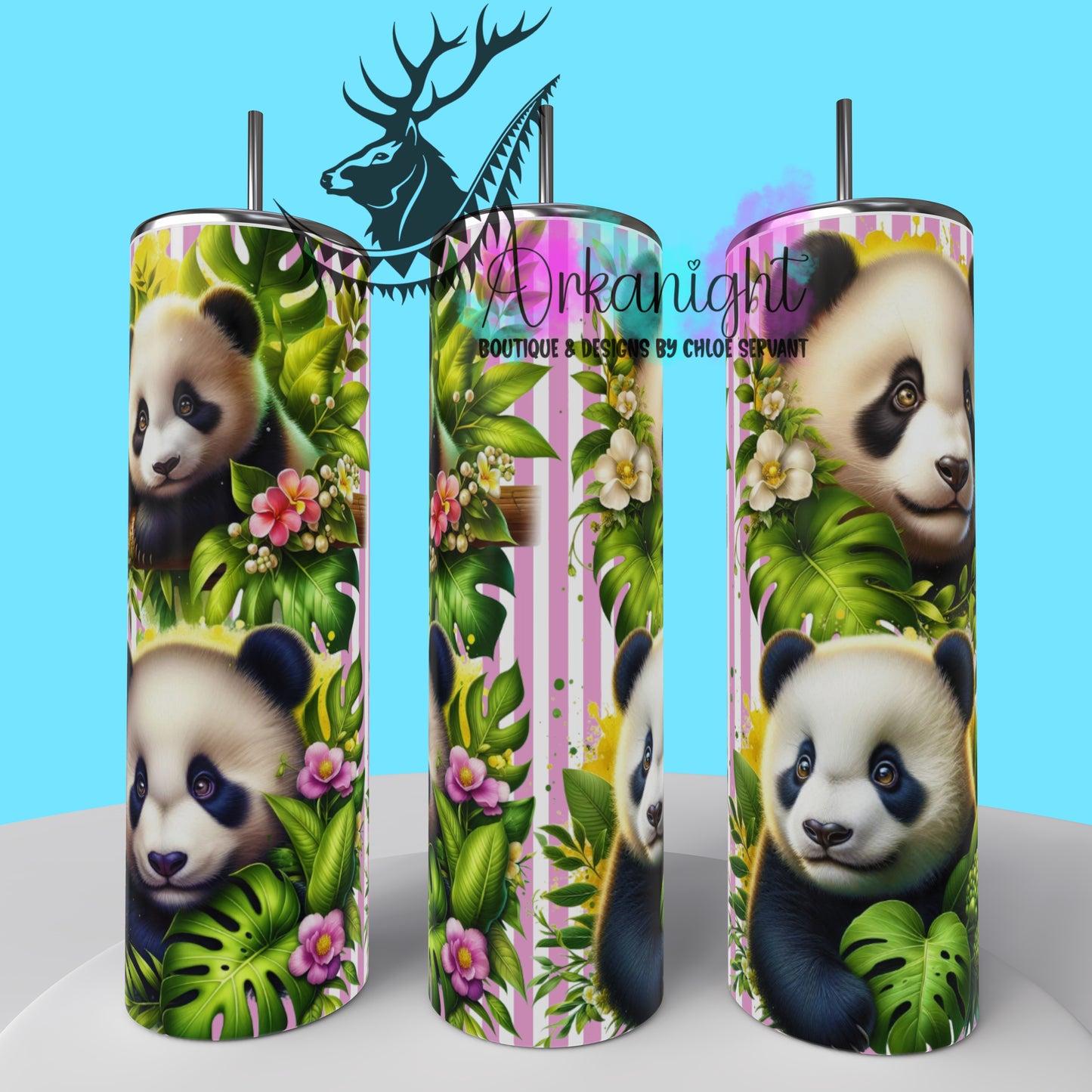 Gourde sur commande - Collection Monstera & Animals - Panda 2.0