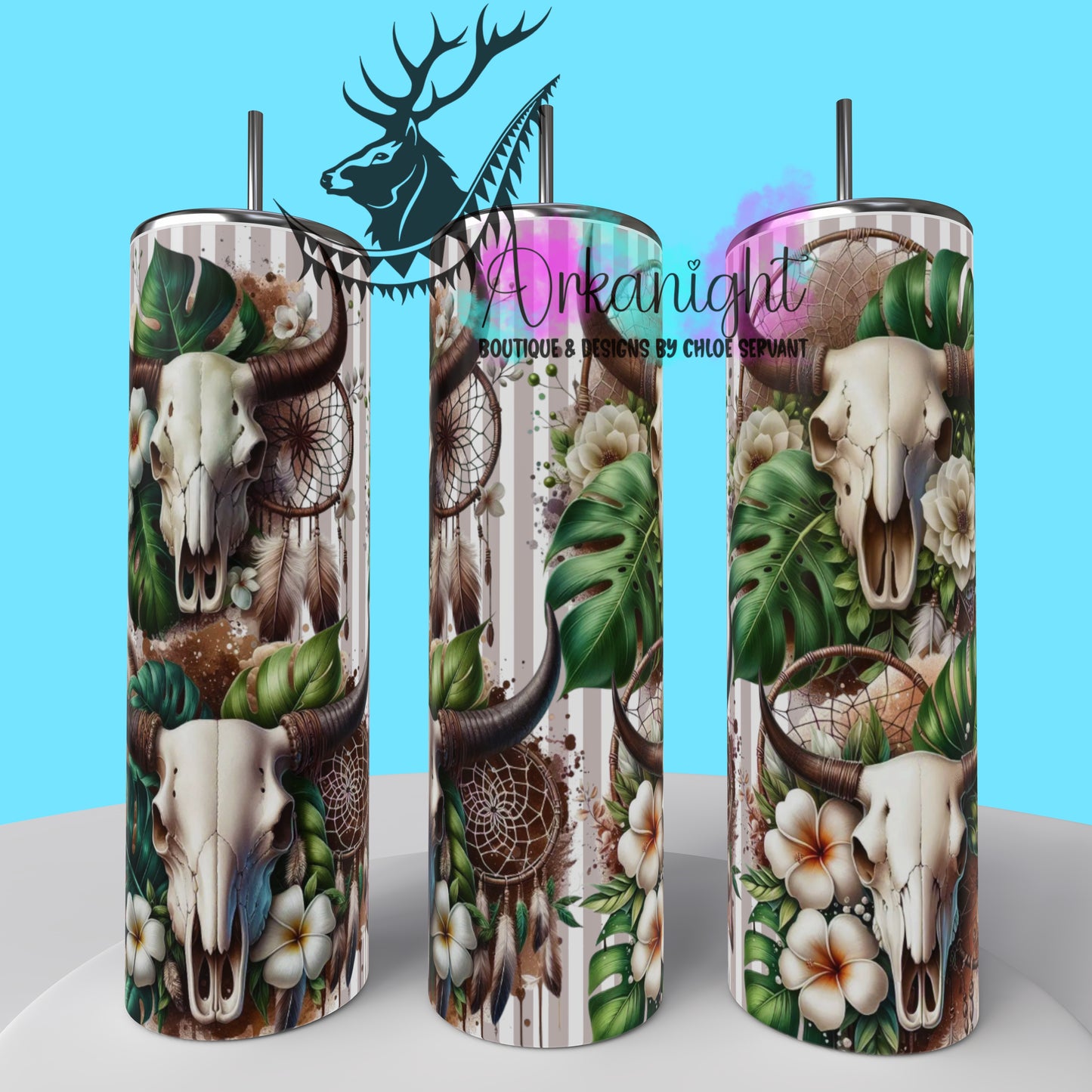 Gourde sur commande - Collection Monstera & Animals - Brown & Nude Bramabull