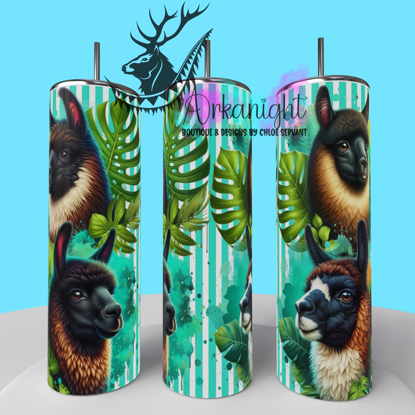 Gourde sur commande - Collection Monstera & Animals - Lhama - 01