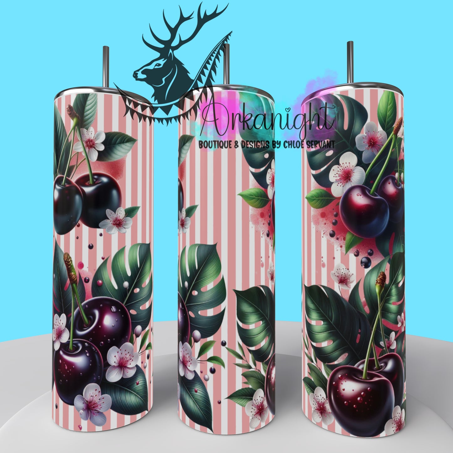 Gourde sur commande - Collection Monstera & Fruit - Cerise Noire