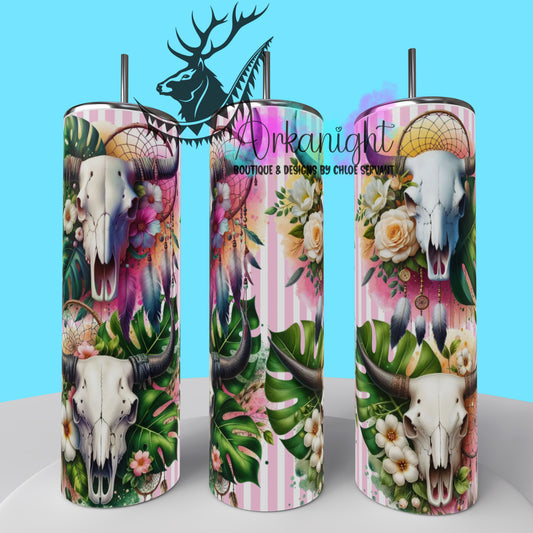 Gourde sur commande - Collection Monstera & Animals - Rose & Jaune Bramabull