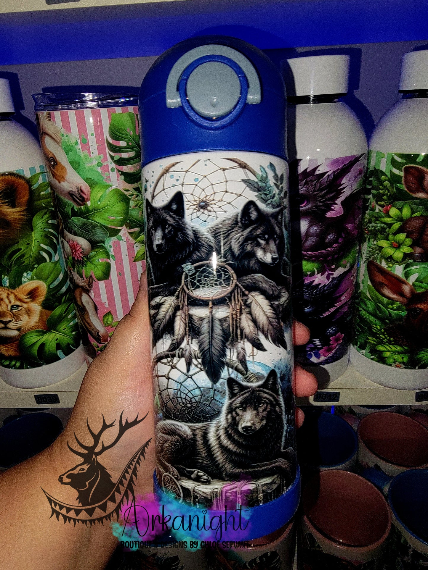 Gourde pour enfant - Sur Commande - Wolf on rocks