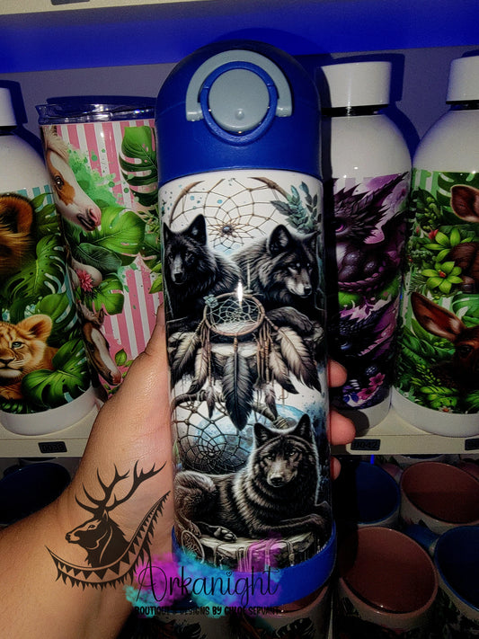 Gourde pour enfant - Sur Commande - Wolf on rocks