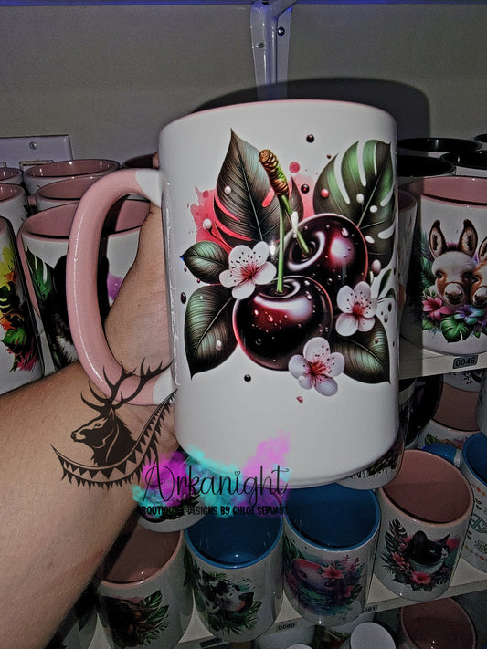 Tasse en céramique sur commande - Cerise Noire