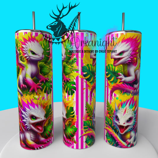 Gourde sur commande - Collection Monstera & Bébé Dragon - Rose Néon