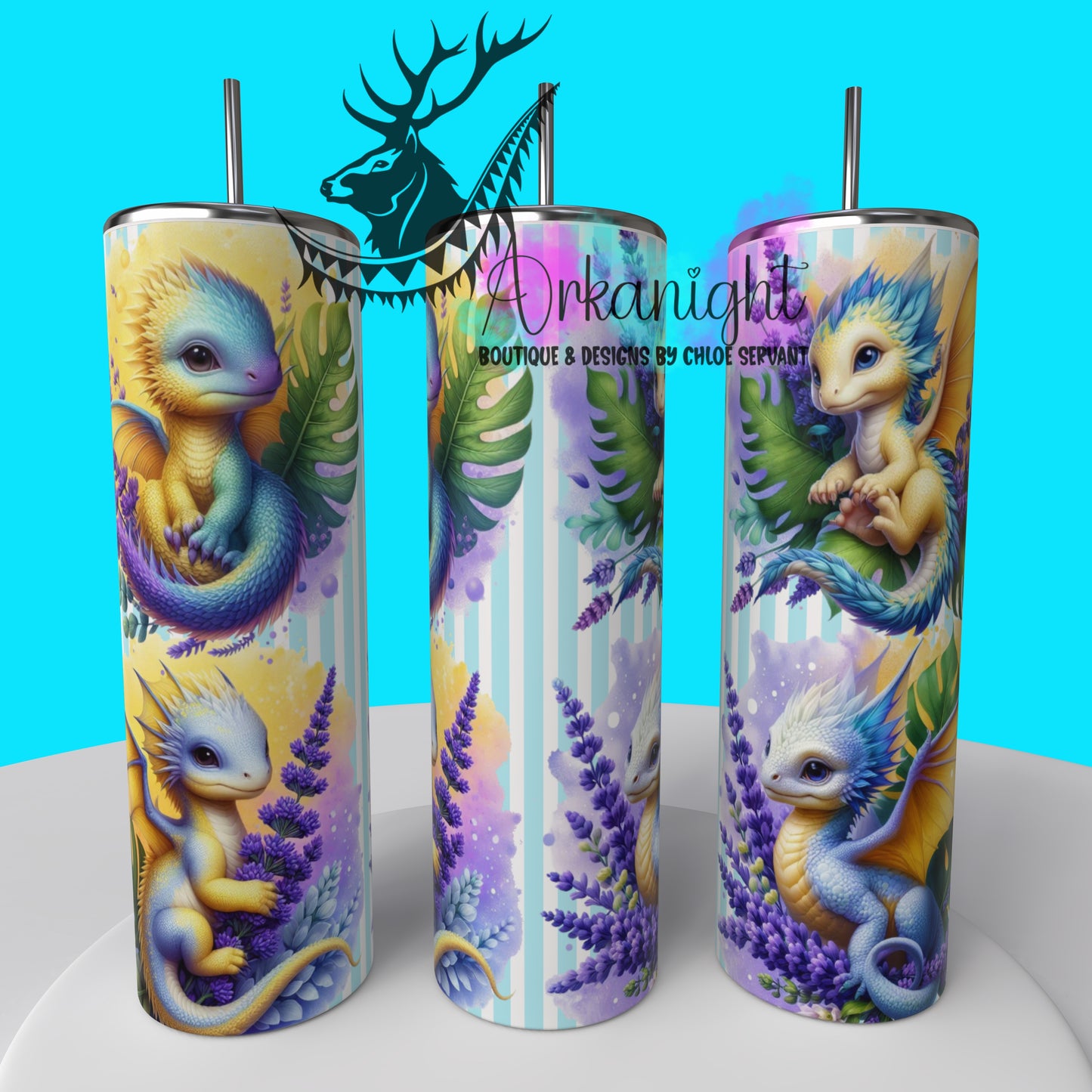 Gourde sur commande - Collection Monstera & Bébé Dragon - Jaune & Lilas