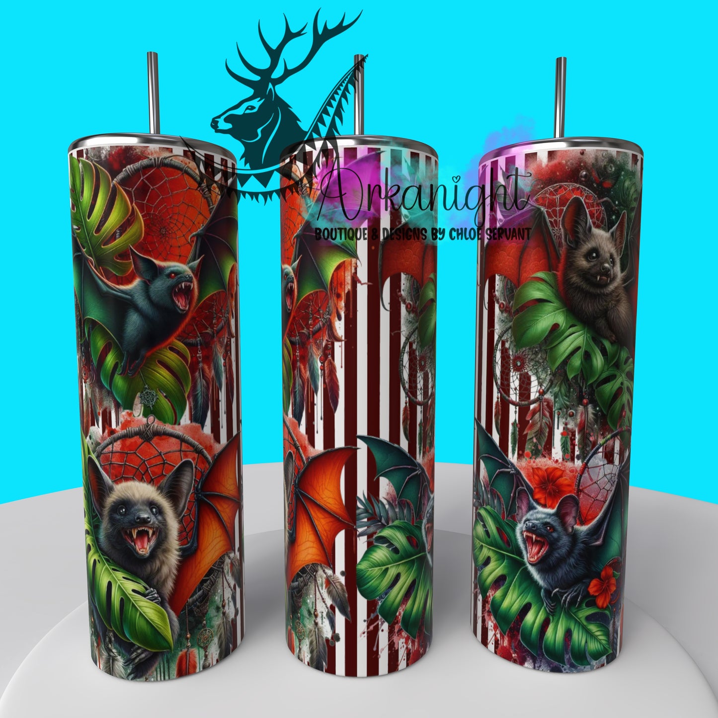 Gourde sur commande - Collection Monstera & Halloween 2025 - Chauve-souris