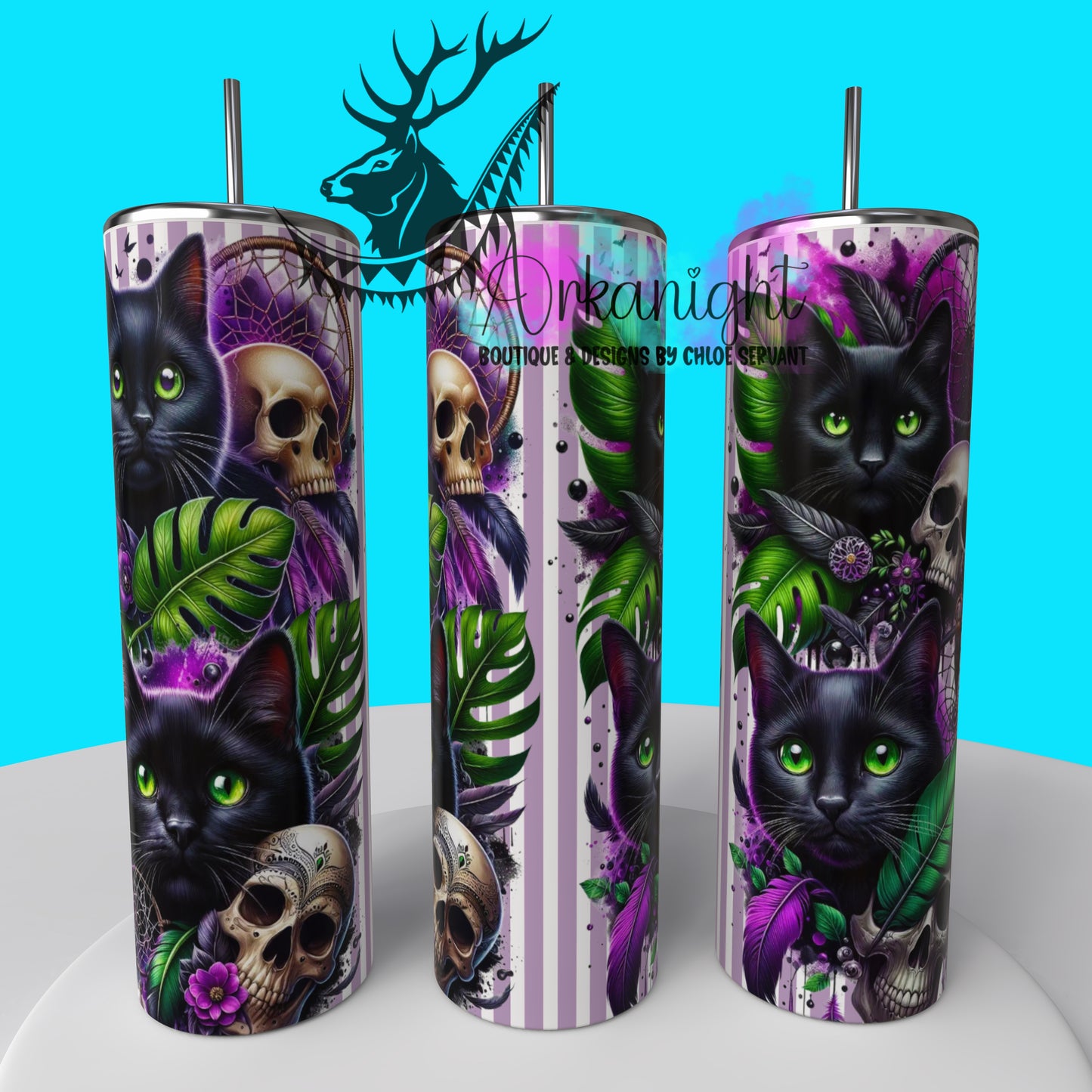 Gourde sur commande - Collection Monstera & Halloween 2025 - Chat Noir