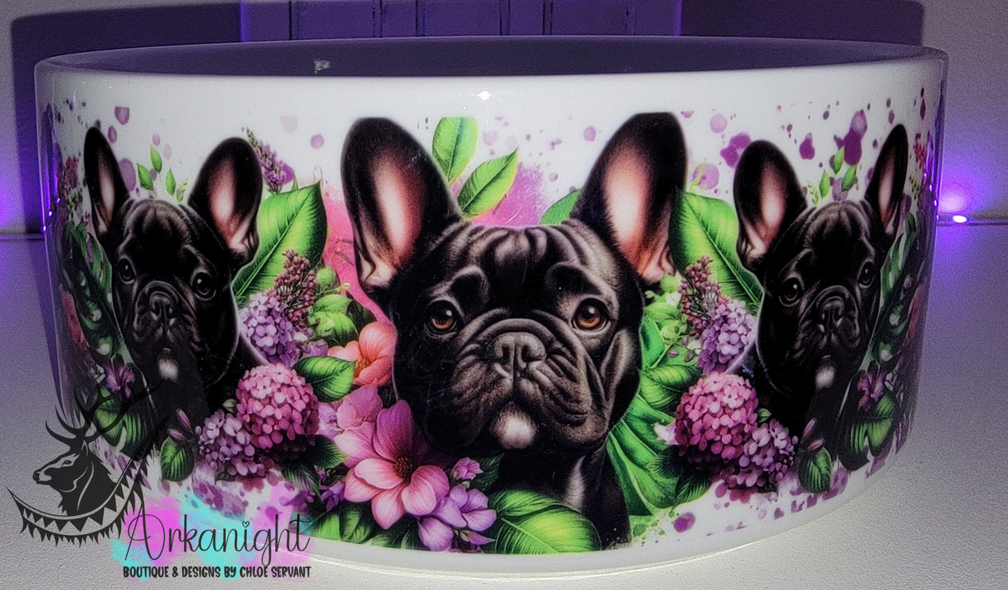 Gamelle en céramique sur commande - French Bulldog Noir