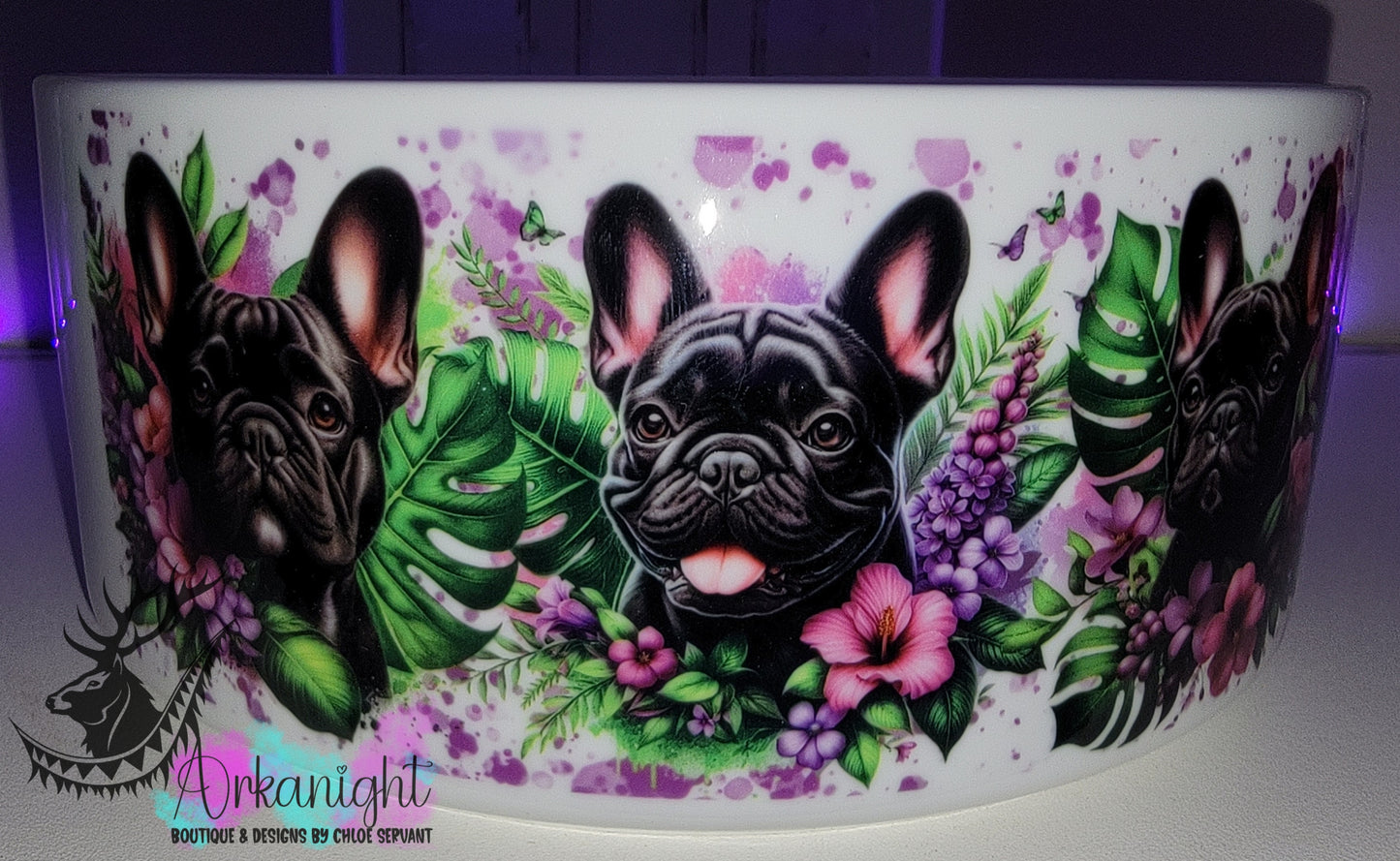 Gamelle en céramique sur commande - French Bulldog Noir