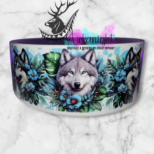 Gamelle en céramique sur commande - Loup Gris