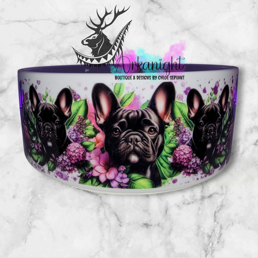 Gamelle en céramique sur commande - French Bulldog Noir