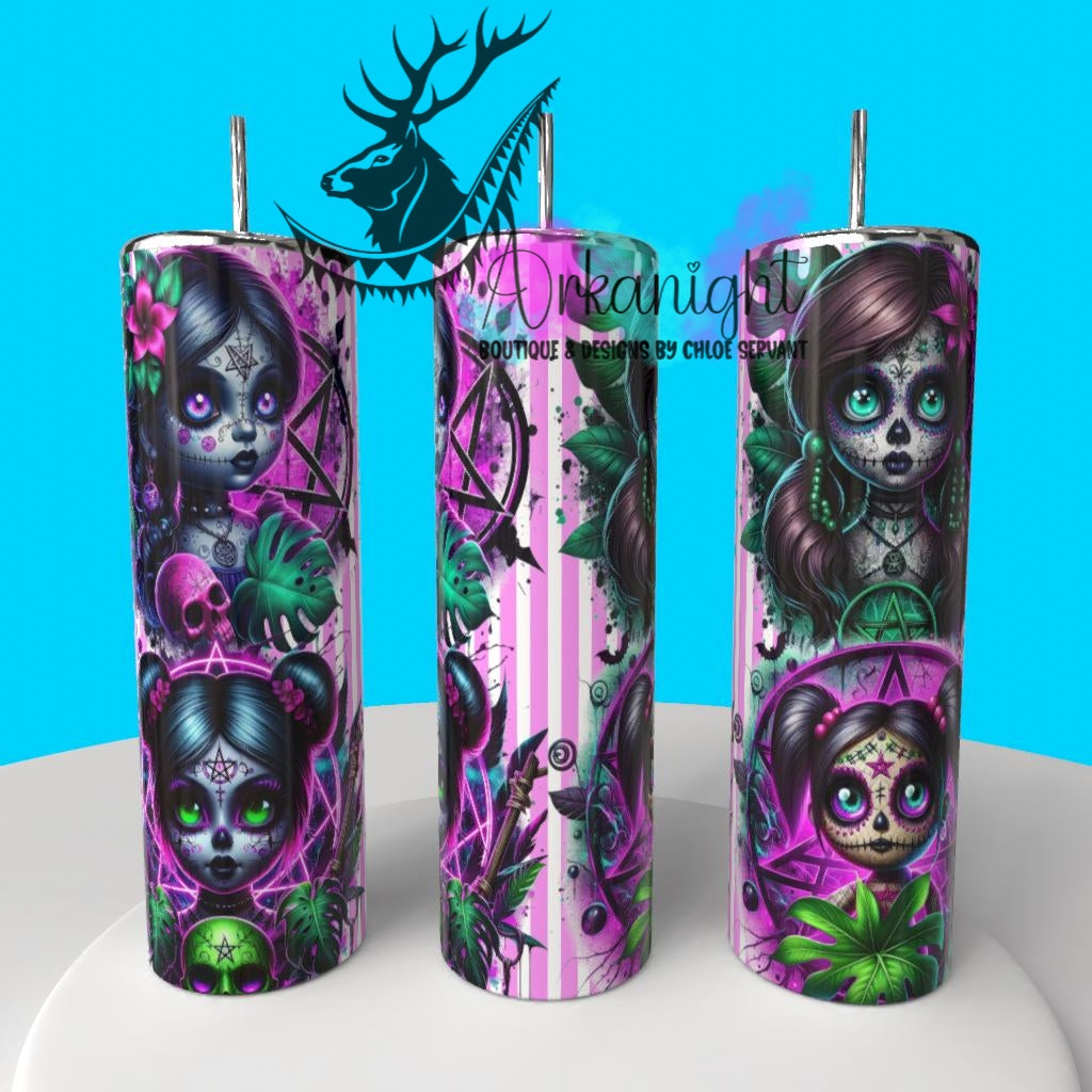 Gourde sur commande - Collection Monstera & Halloween 2025 - Pink Vodoo Doll
