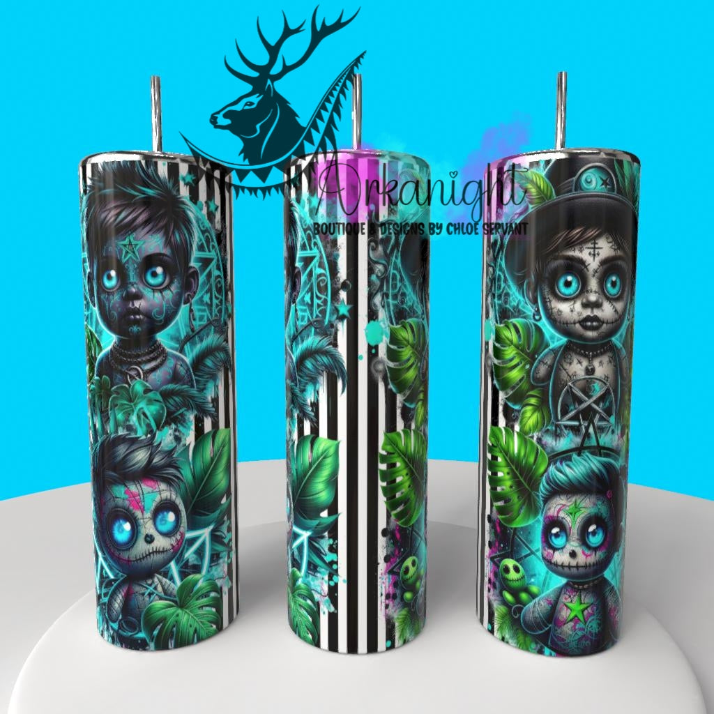 Gourde sur commande - Collection Monstera & Halloween 2025 - Blue Vodoo Doll