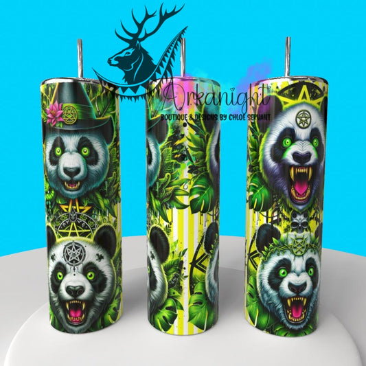 Gourde sur commande - Collection Monstera & Halloween 2025 - Psycho Panda