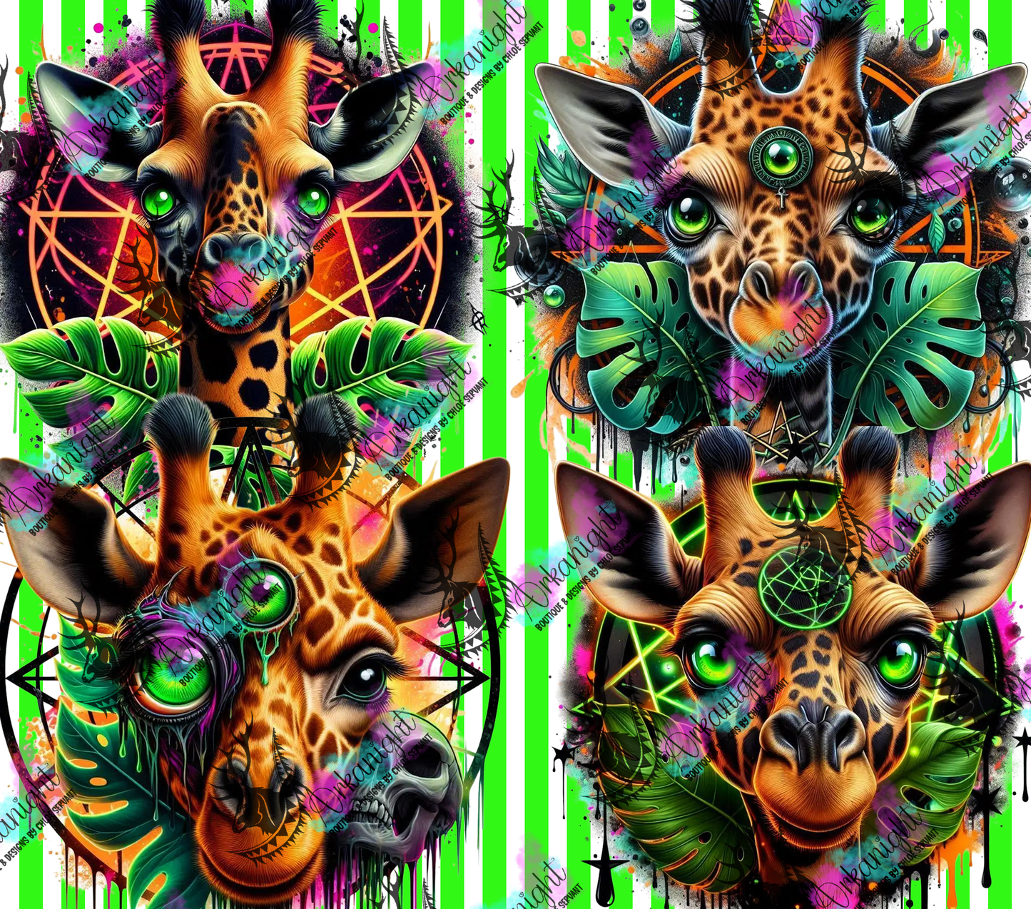 Numérique - Collection Monstera & Halloween 2025 - Psycho Giraffe